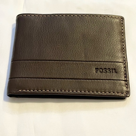 Fossil men wallet 11.4 cm L x 1.9 cm W x 8.9 cm H Lufkin Bifold leather Brown - Picture 5 of 7